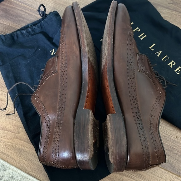 Ralph Lauren Sanderson Dark Brown Burnished Calf - men’s 10.5 - Picture 7 of 9